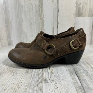 Born‎ Zowy Tobacco Brown Harness Ankle Booties #800